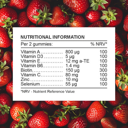 Vegan Hair, Skin, & Nails Gummies - Temple of Vitality - Hair, Skin & Nails Supplement Nutritional Information