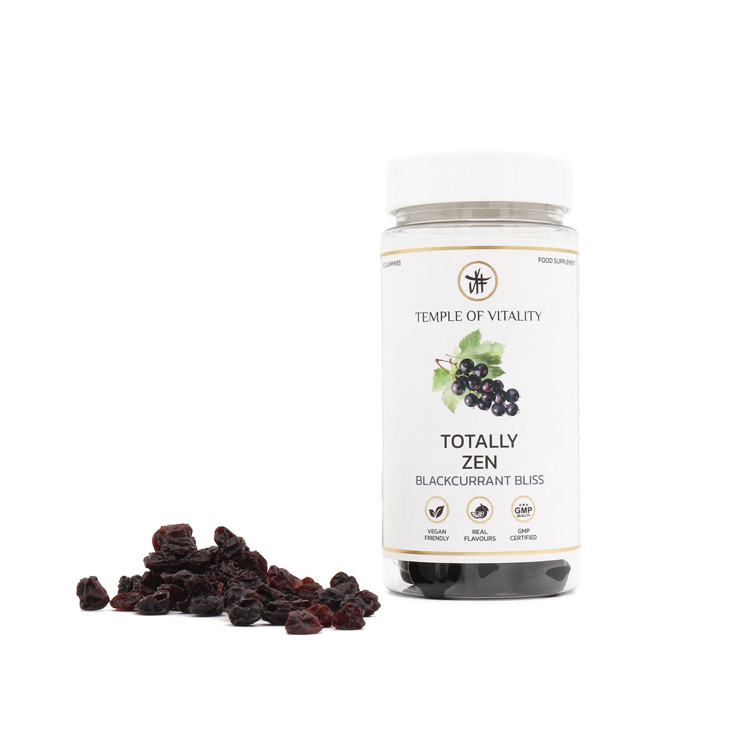 Totally Zen Vegan Relax & Sleep Gummies - Temple of Vitality - Blackcurrant Flavoured Relaxing & Calming Supplement Gummies