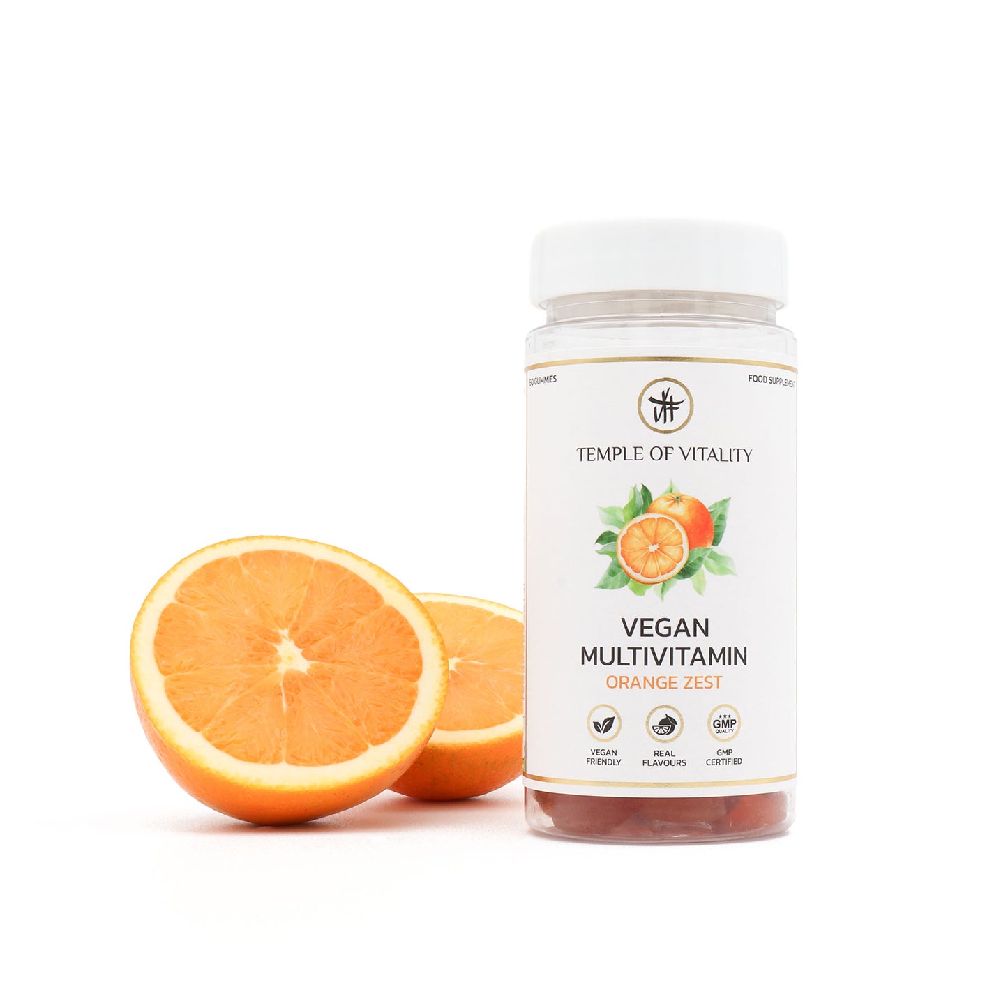 Vegan Multivitamin Gummies - Temple of Vitality - Orange Zest Flavoured Multivitamin Gummies for Adults