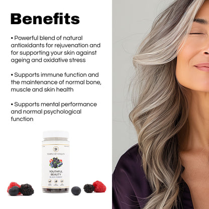 Youthful Beauty Q10 Antioxidant Gummies - Temple of Vitality - Benefits of Youthful Beauty Anti-Ageing Supplement Gummies