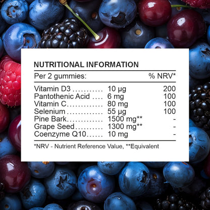 Youthful Beauty Q10 Antioxidant Gummies - Temple of Vitality - Anti-Aging Supplement Nutritional Information